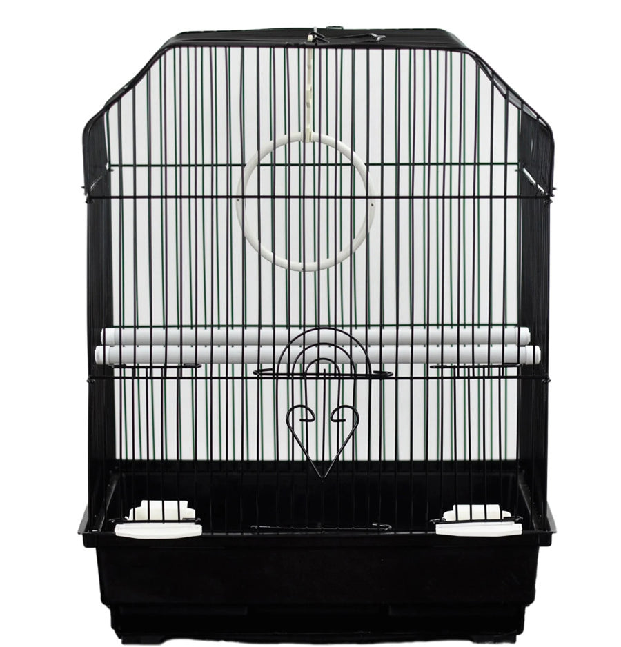 A and E Cages Ornate Top Bird Cage in Retail Box Black 14 Inches-