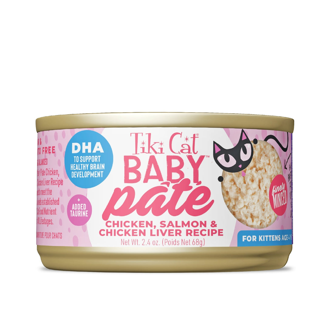 Tiki Pet Cat Pate Kitten Chicken Salmon 2.4Oz (12 per unit)