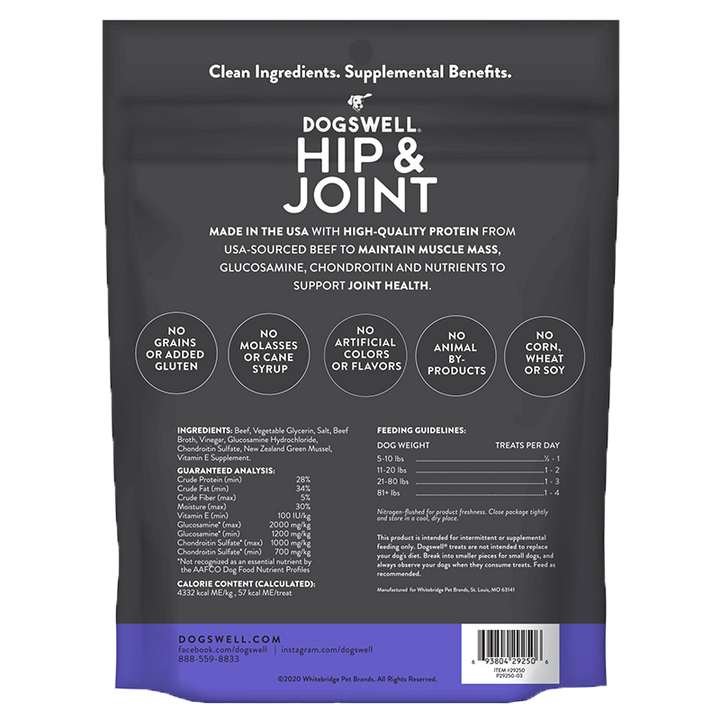 Dogswell Hip & Joint Grain-Free Jerky Dog Treat Regular Beef 1ea/10 oz