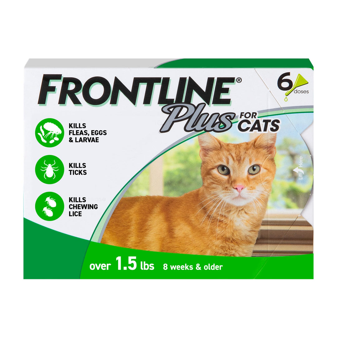 FRONTLINE Plus Flea &amp; Tick Spot Treatment for Cat &amp; Kitten (Green) Count of 6