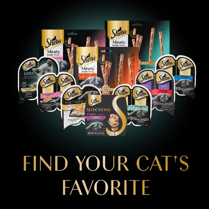 Sheba Selections Filets Wet Cat Food Complement, Variety, 1.3 oz, 24 ct