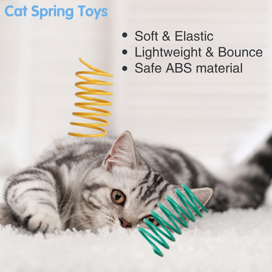 Kitys Fatch 12PCS 12Colors Cat Spring Toys for Indoor Cats