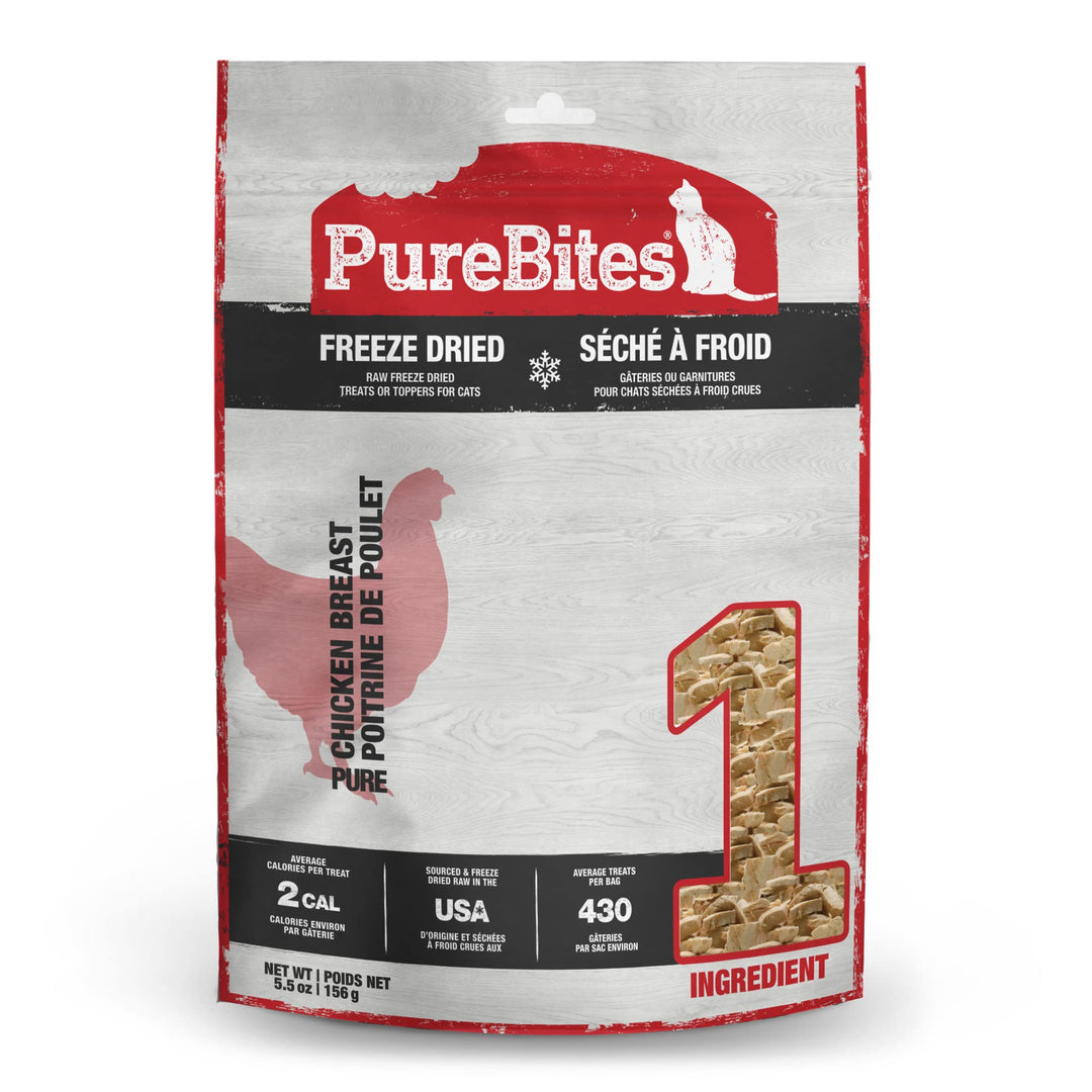 PureBites Chicken Single Ingredient Freeze Dried Cat Treats, 5.5 oz
