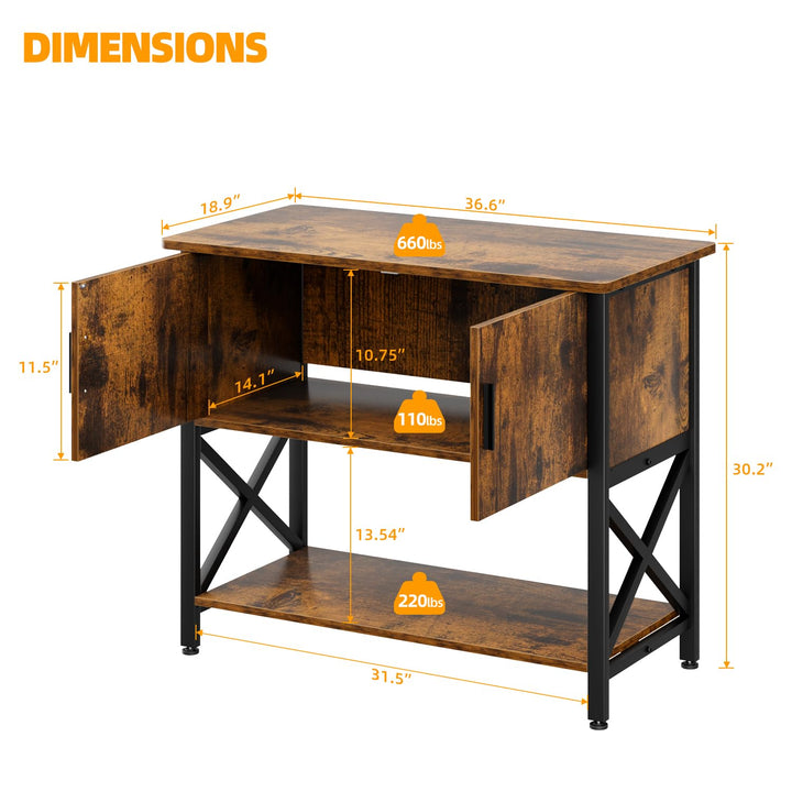 APPOLYN 40-50 Gal Aquarium Stand with Cabinet Storage, Vintage