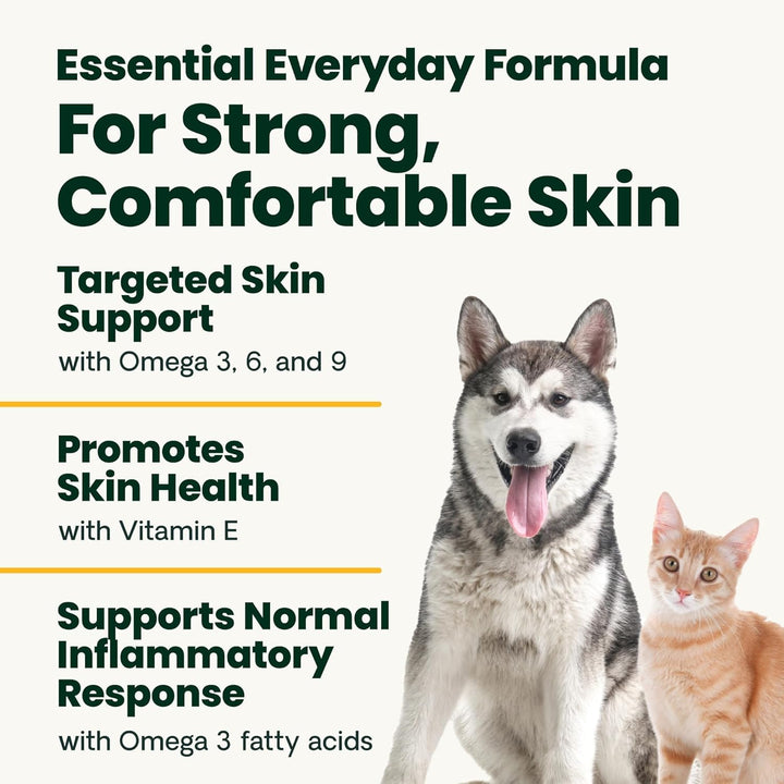VetriScience Omega Healthy Skin Capsules for Dogs and Cats, 90 Count