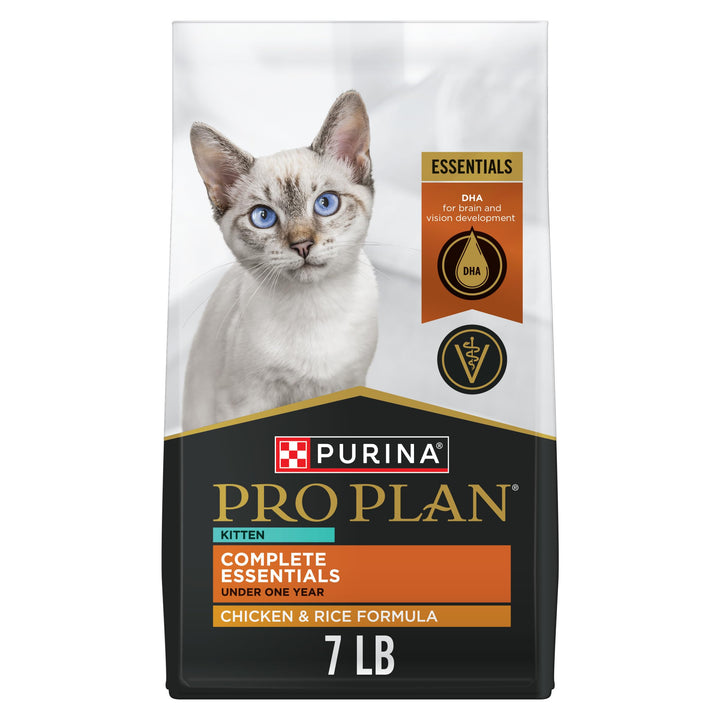 Purina Pro Plan Complete Essentials Kitten Food, Chicken &amp; Rice, 7 lb Bag