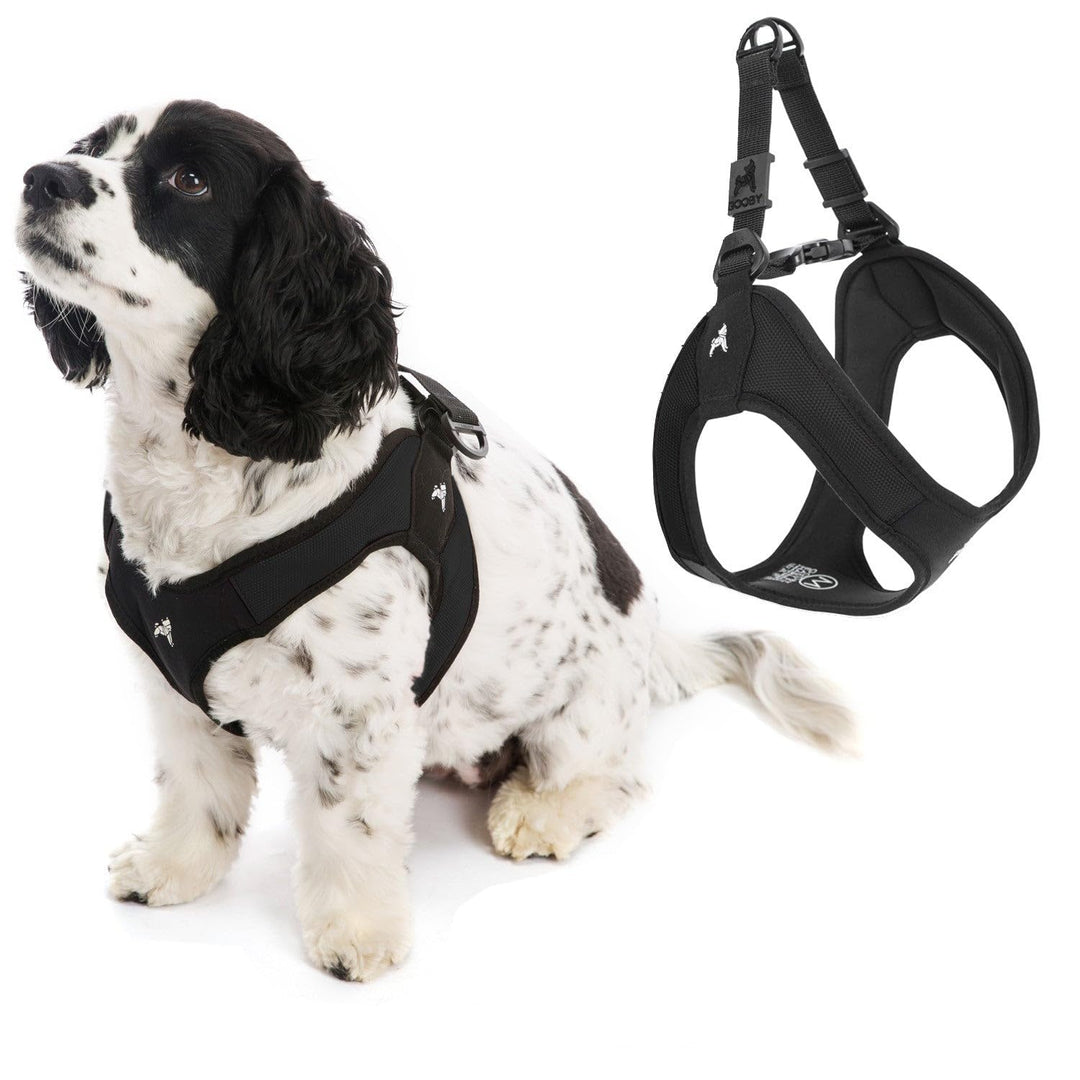 Gooby Escape Free Easy Fit Dog Harness, Step-in, Black, Small