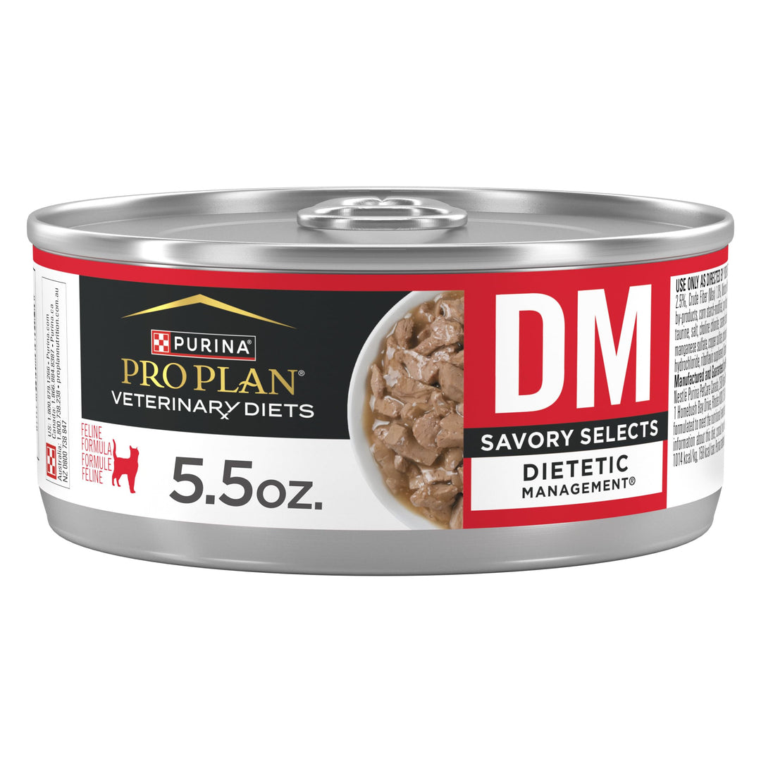 Purina Pro Plan Vet Diets DM Dietetic Management Wet Cat Food, (24) 5.5 oz