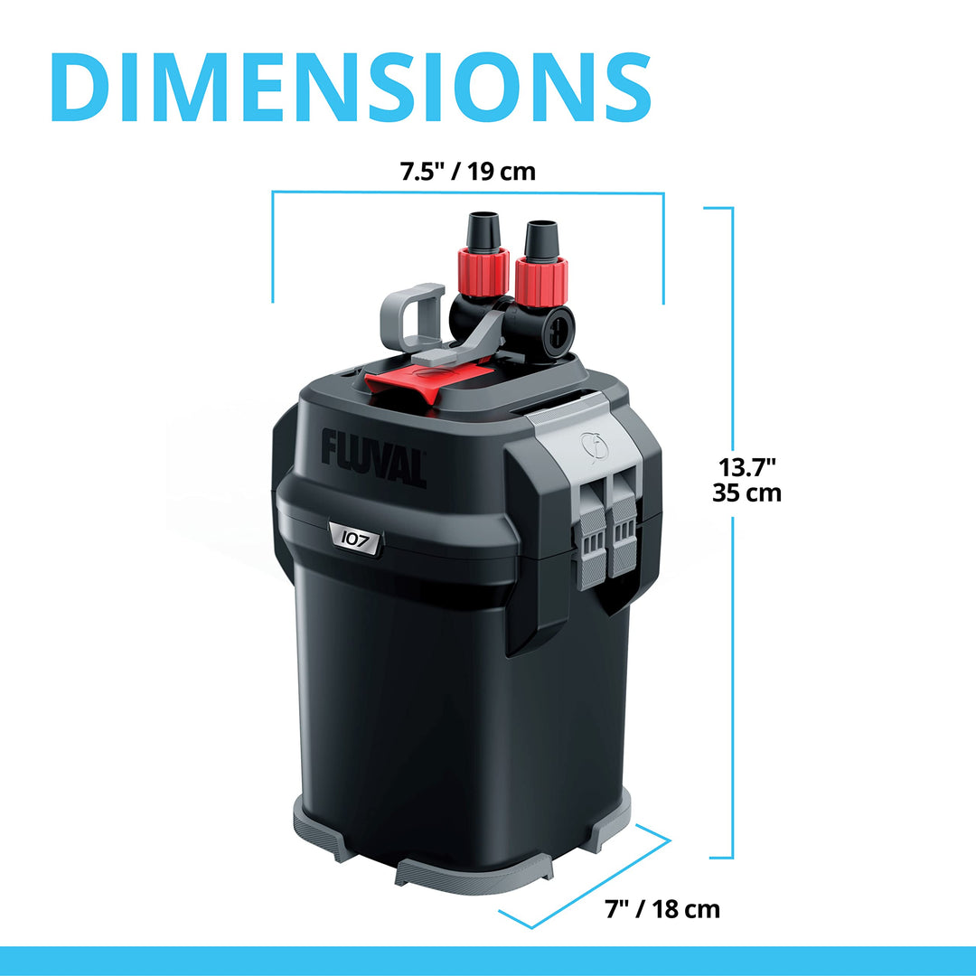Fluval 107 Perfomance Canister Filter for Aquariums up to 30 Gallons
