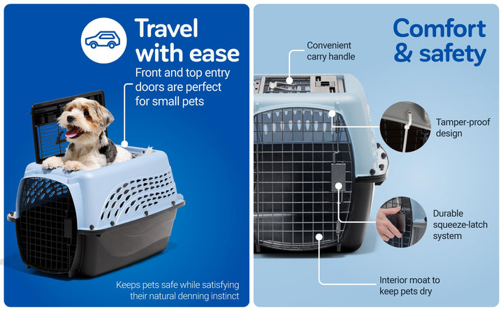 Petmate Dog Crate for Small Dogs and Cat Carrier, 24in, Pearl Tan