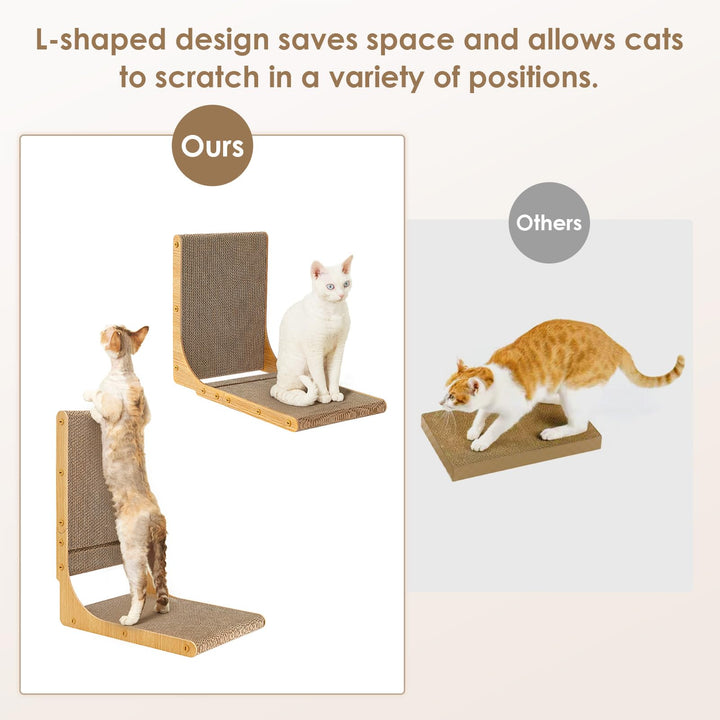 EHEYCIGA 2-Pack Cat Scratcher, 25.6 Vertical Indoor Cardboard Scratch Pad