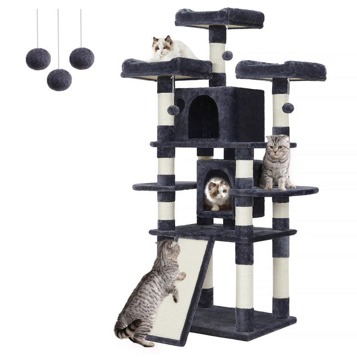 Feandrea 67.7-Inch Multi-Level Cat Tree for Large Cats, with Cozy Perches