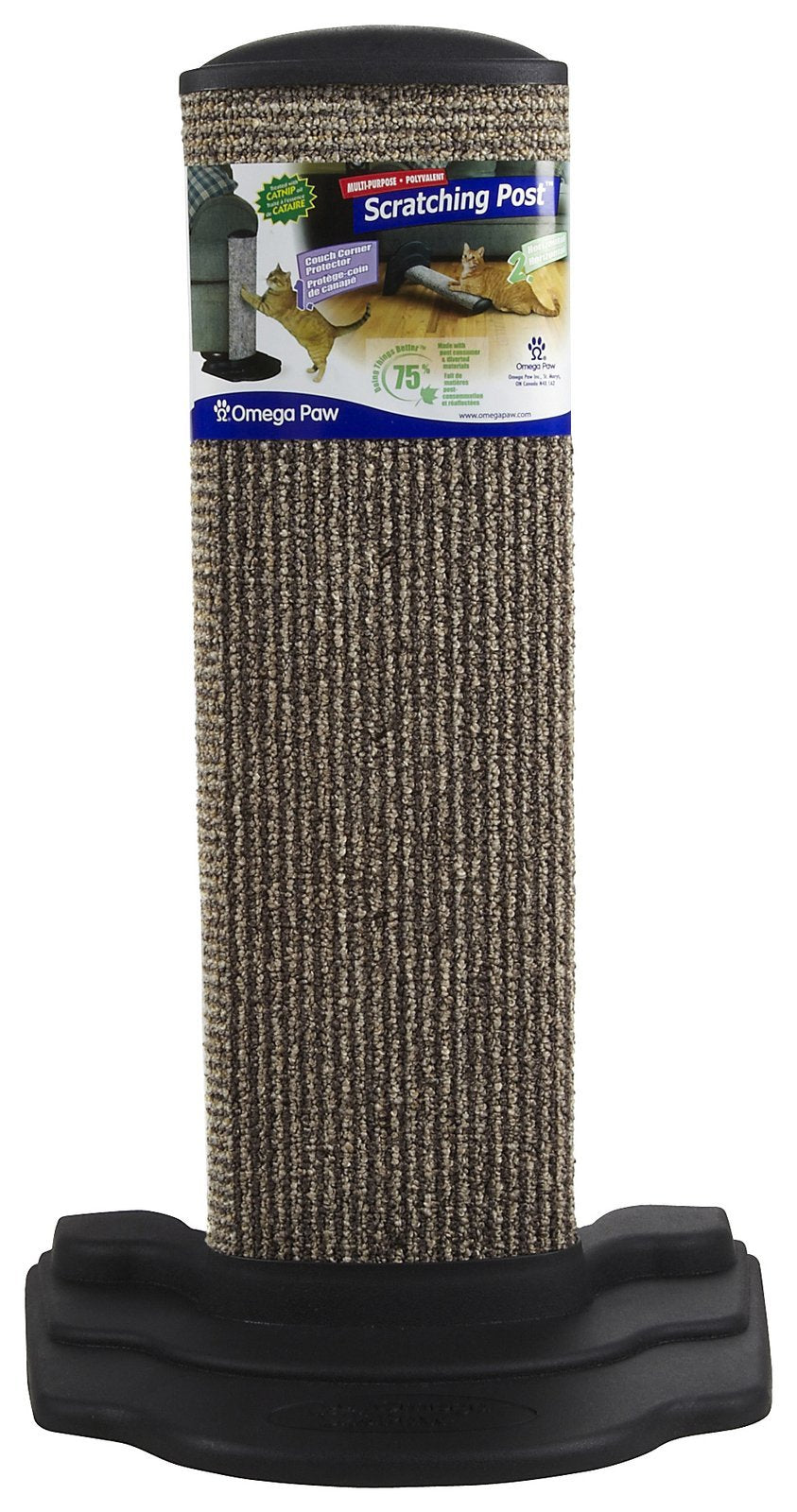 Omega Paw Multi-Purpose Scratch Post, Cat Scratching Post, Assorted Colors,21.5L x 12W x 10H