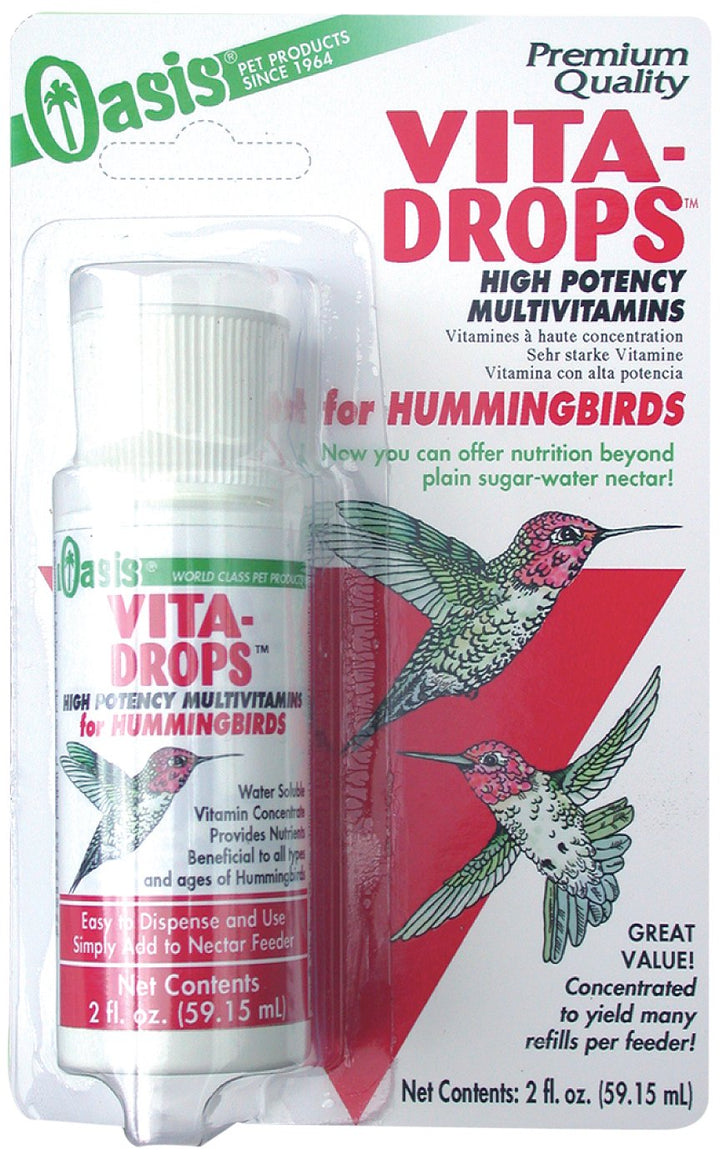 OASIS Hummingbird Vita Drops High Potency Multivitamins – Wild Bird Nutritional Supplement, Promotes Brilliant Color &amp; Feathering, Revitalizes Incoming Migrant Birds, 2-Ounces
