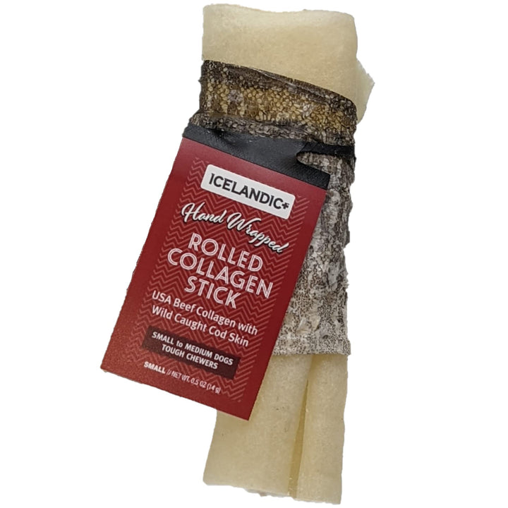 Icelandic+ 2-Pack 4" Beef &amp; Cod Skin Collagen Sticks, Dog Chew Treats