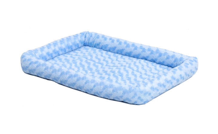 MidWest Homes for Pets QuietTime Fashion Dog Bed - Blue Faux Fur Bolster, Ultra-Soft and Machine Washable, Fits 24-Inch Crates and Carriers, for Small Breed Dogs