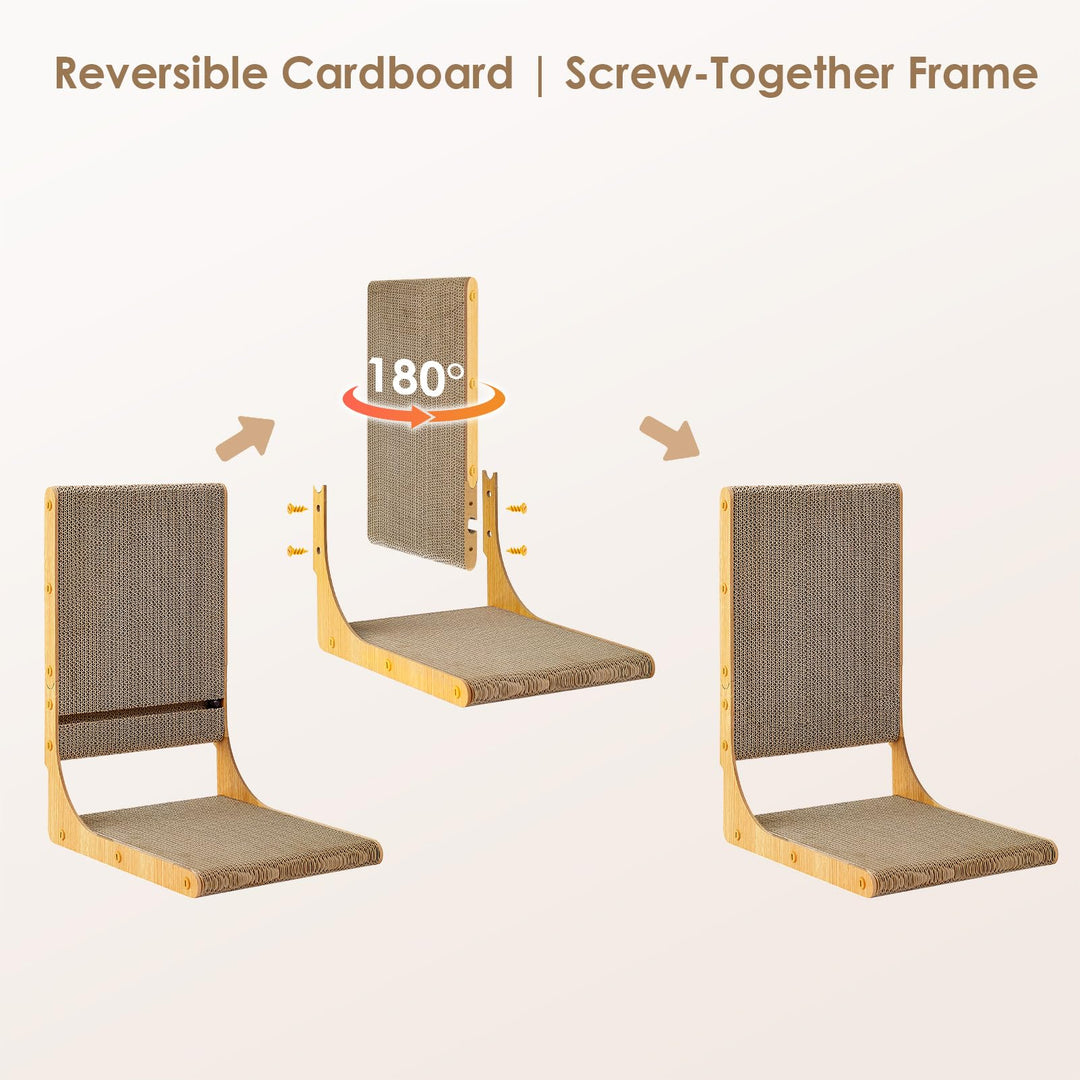 EHEYCIGA 2-Pack Cat Scratcher, 25.6 Vertical Indoor Cardboard Scratch Pad