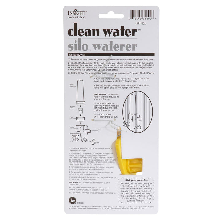 JW Clean Water Silo Bird Waterer (Pack of 2)