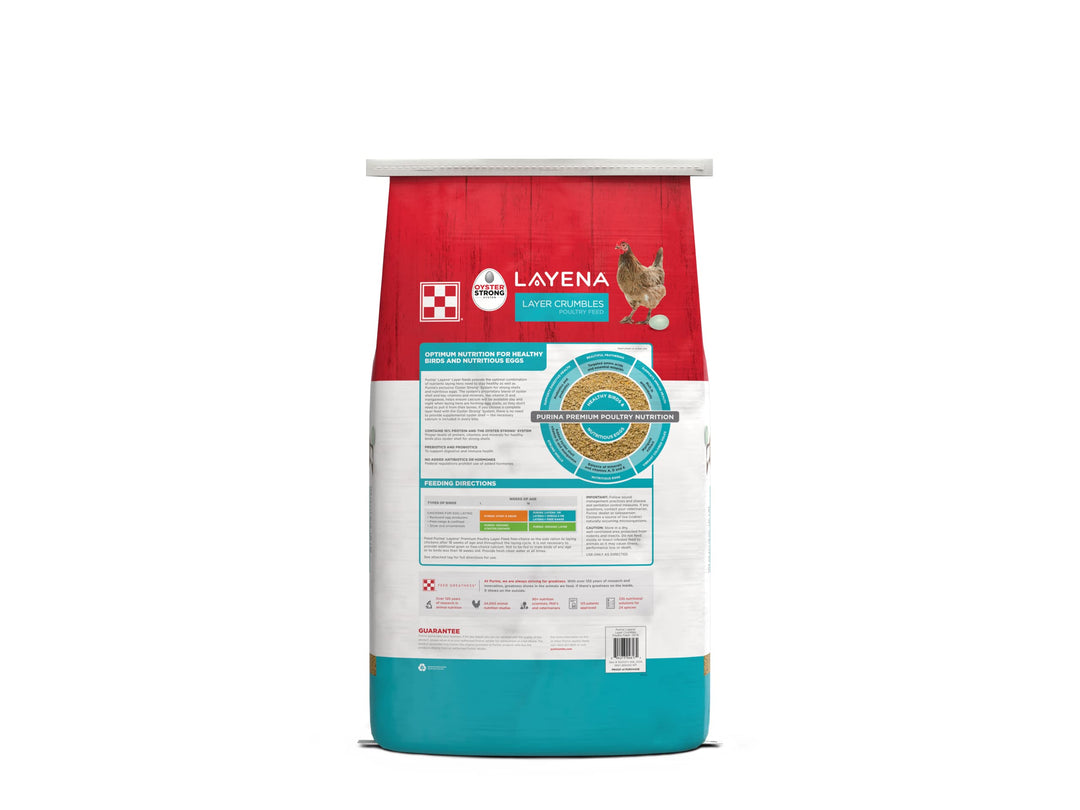 Purina Layena | Nutritionally Complete Layer Hen Feed Crumbles - Chicken Feed | 25 Pound (25 lb) Bag