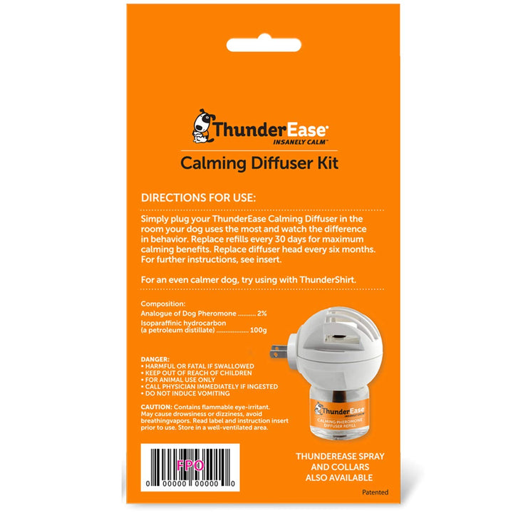 ThunderEase Dog Calming Pheromone Diffuser Kit | Powered by ADAPTIL | Vet Recommended to Relieve Separation Anxiety, Stress Barking and Chewing, and the Fear of Fireworks and Thunderstorms (60 Day Sup