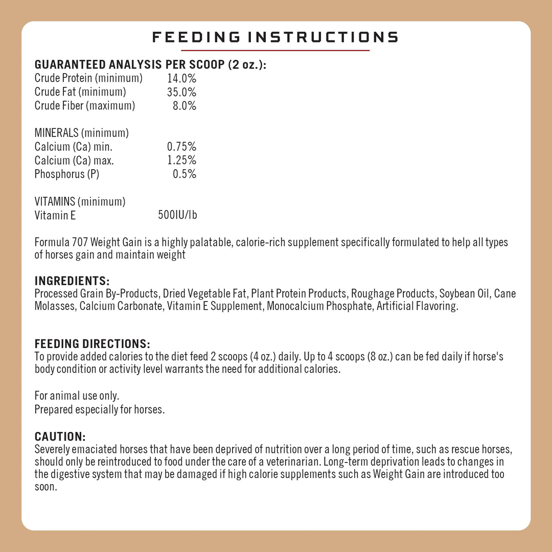 Formula 707 Weight Gain Crumble for Horses, 7 lb – Calorie-Rich Support