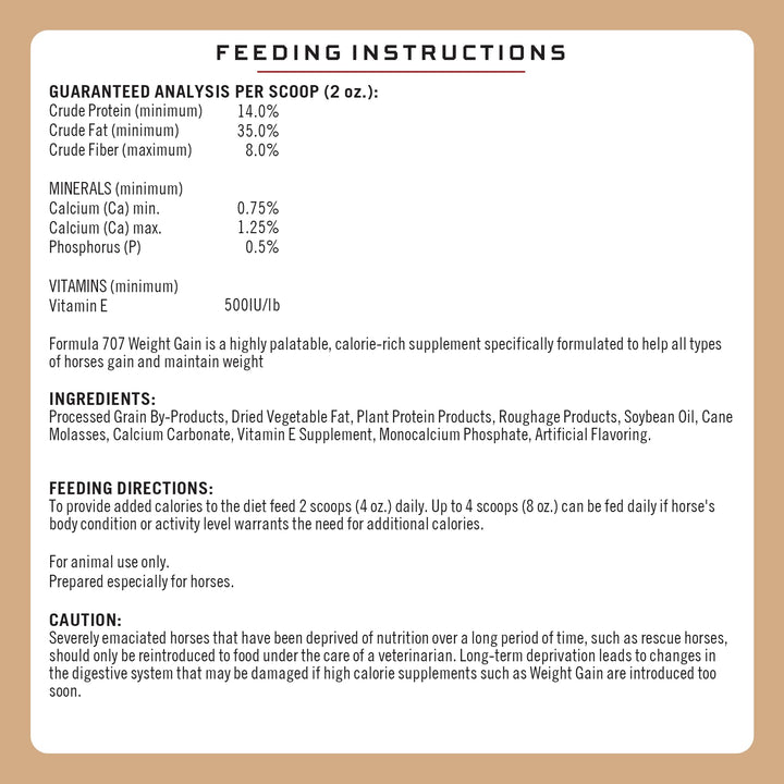 Formula 707 Weight Gain Crumble for Horses, 7 lb – Calorie-Rich Support
