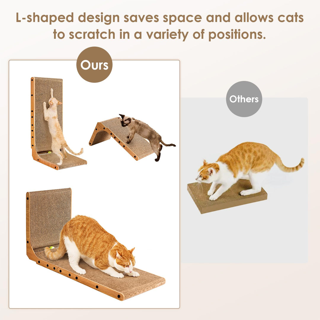 EHEYCIGA Cardboard Cat Scratcher for Indoor Cats, 32 Inch, Brown
