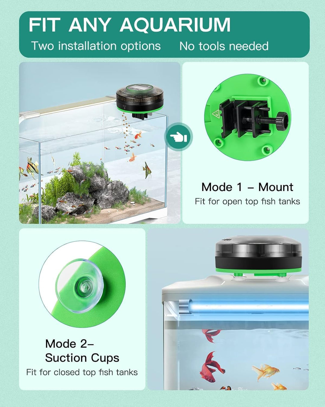 Petbank Automatic Fish Feeder for Aquarium Portion Control &amp; Moisture-Proof