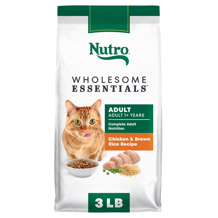 Nutro Wholesome Essentials Adult Dry Cat Food, Chicken &amp; Brown Rice, 3 lb