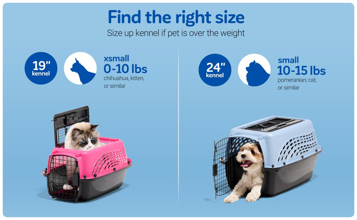 Petmate Dog Crate for Small Dogs and Cat Carrier, 24in, Pearl Tan