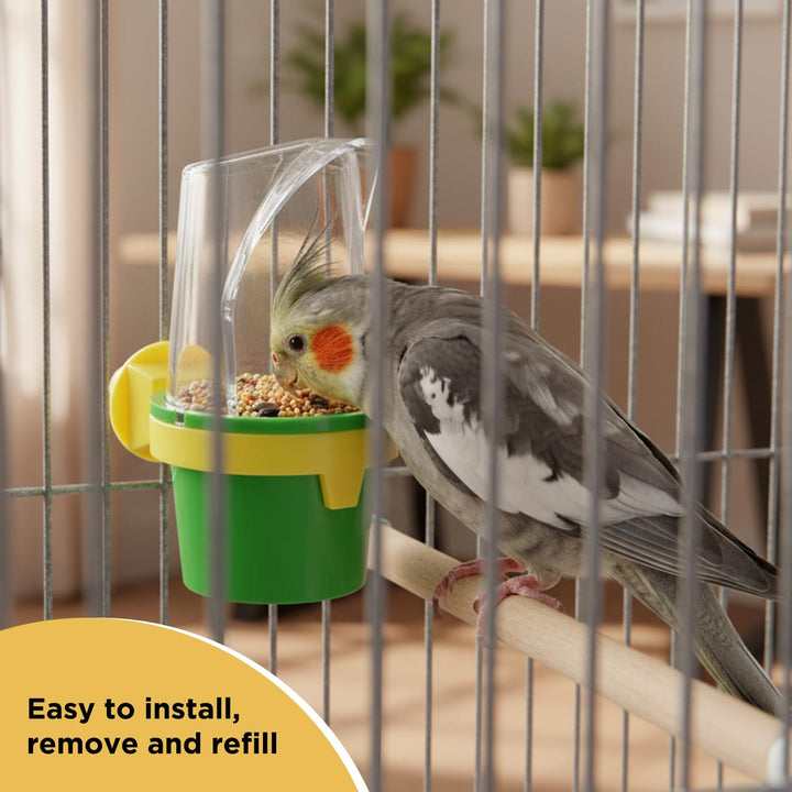 JW Pet Clean Cup Bird Cage Feeder and Water Cup, Medium, Assorted Colors
