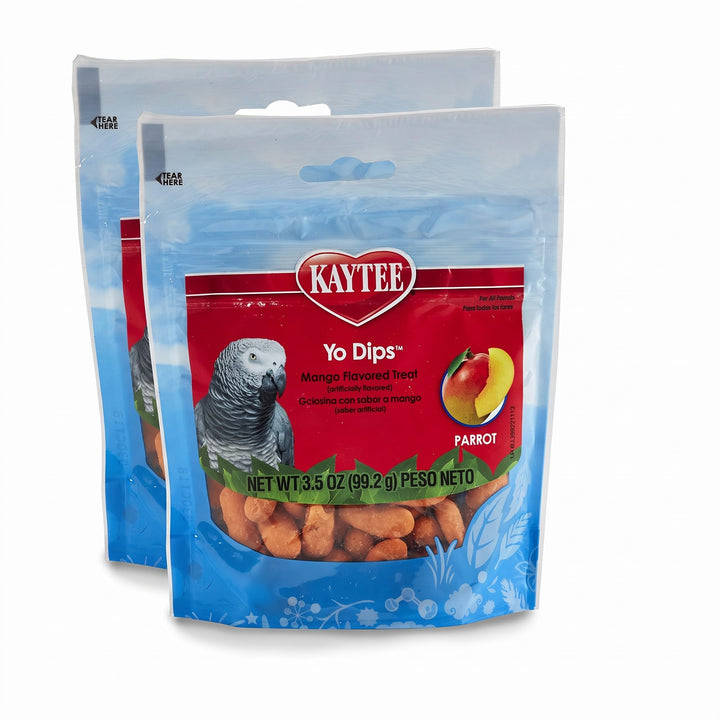 Kaytee Yo Dips Mango Flavored Yogurt Dipped Treat for Pet Parrots, 3.5 oz (Pack of 2)