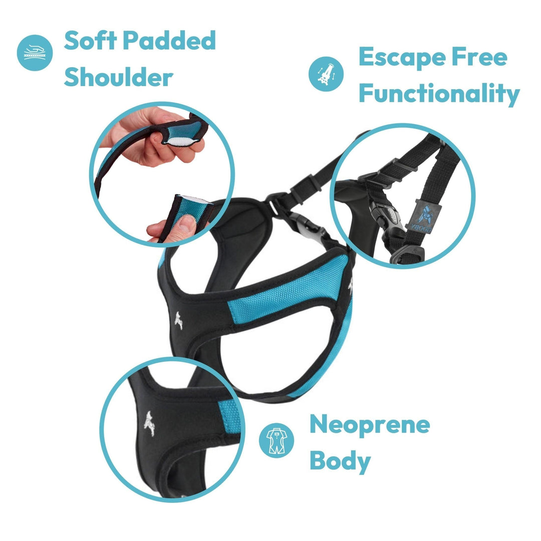 Gooby Escape Free Easy Fit Dog Harness, Step-in, Black, Small