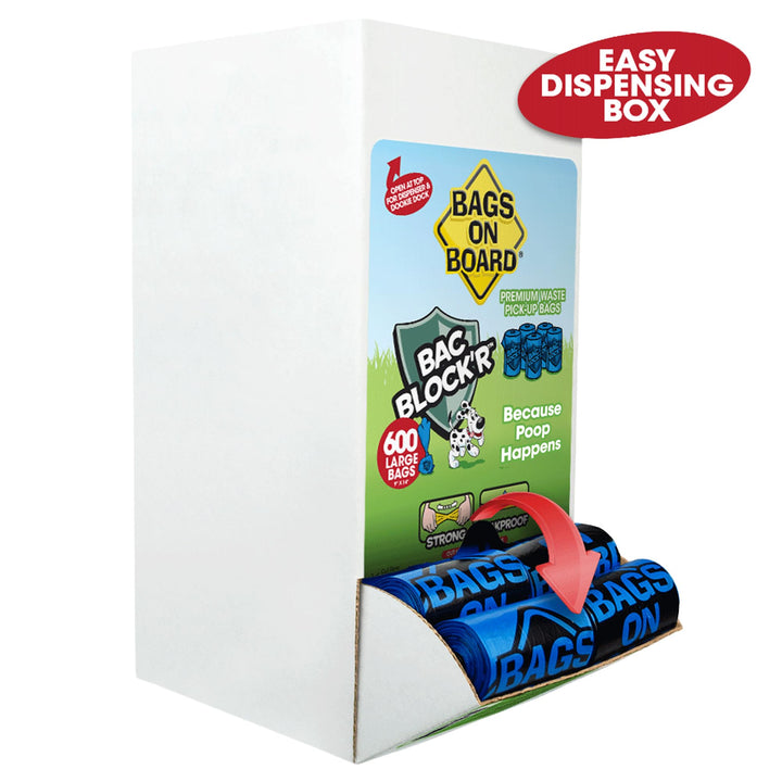 Bags on Board Dog Poop Bags, Strong Leak Proof Waste Bags, 600 Count