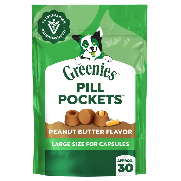 Greenies Pill Pockets Large Size Dog Treats, Peanut Butter, 7.9 oz