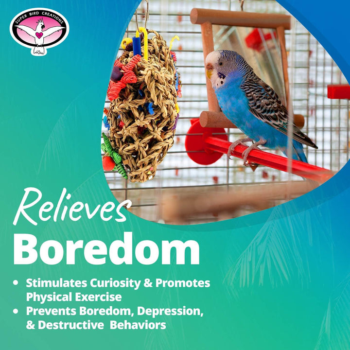 Super Bird Creations SB50949 Pickin’ Pocket Bird Toy - Ideal for Cockatiels, Parakeets, Parrots - Small to Medium Birds - Fun &amp; Entertaining Bird Toy - Bird Safe Component &amp; Design - 7.5"x5" (2 Pаck)