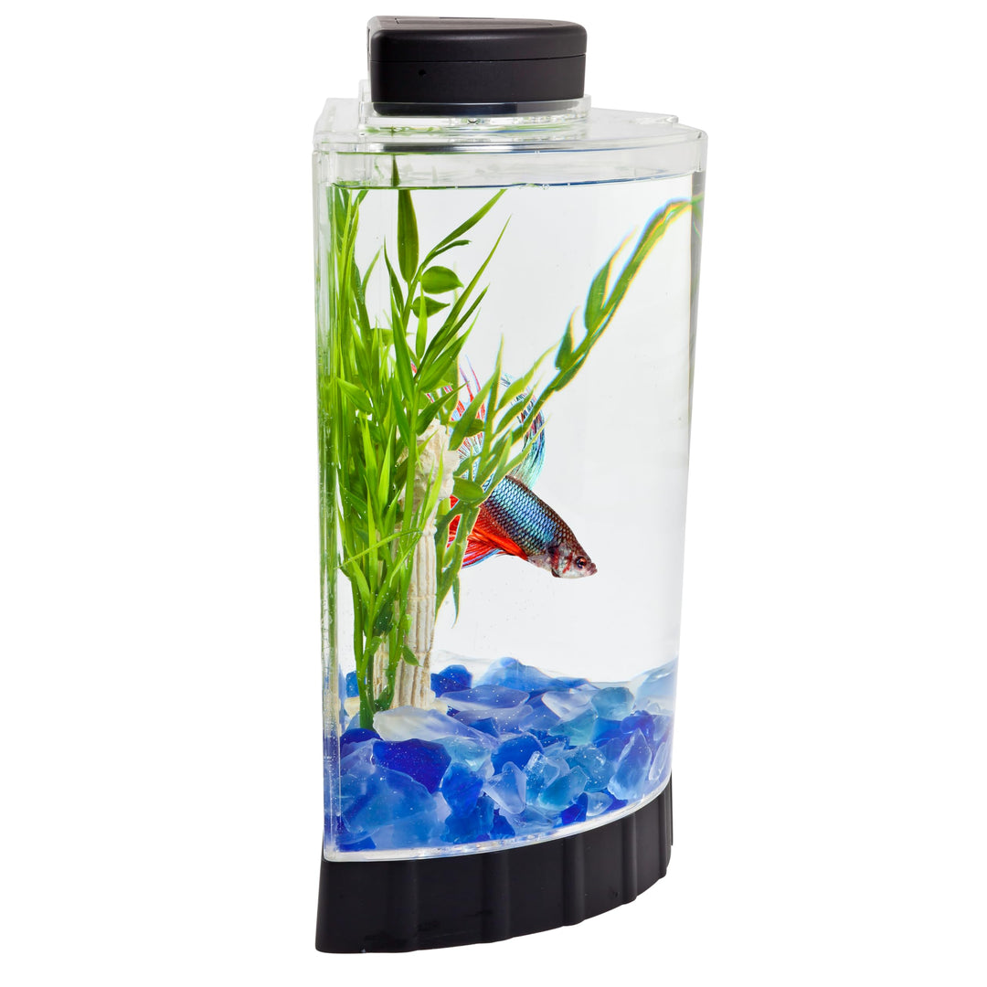 Tetra LED Half Moon 1.1 Gallon Fish Tank Kit for Betta Fish