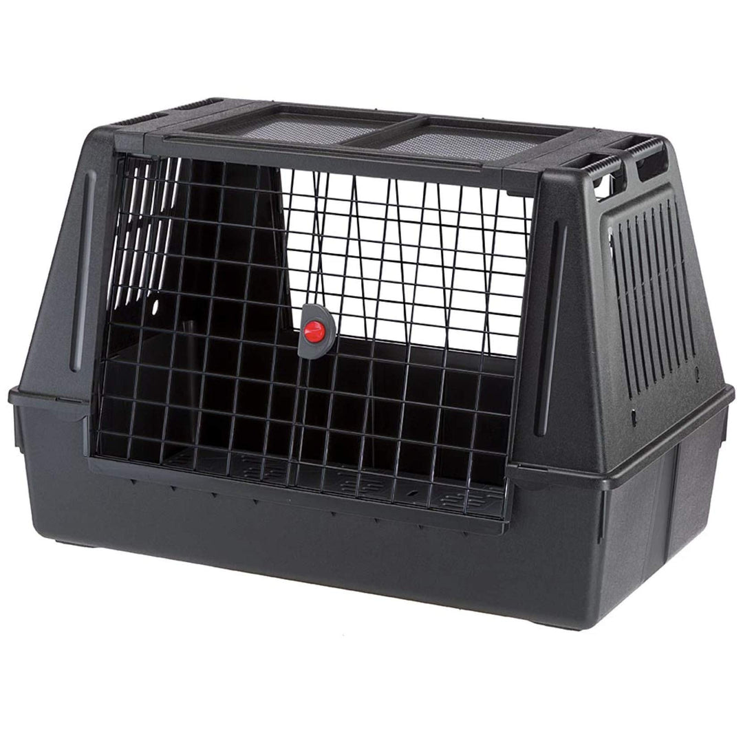 Ferplast Atlas Vehicle SUV Dog Crate, Assembled Car Dog Crate Measures 39L x 23W x 26H, Ideal for Medium to Intermediate Dog Breeds, Black