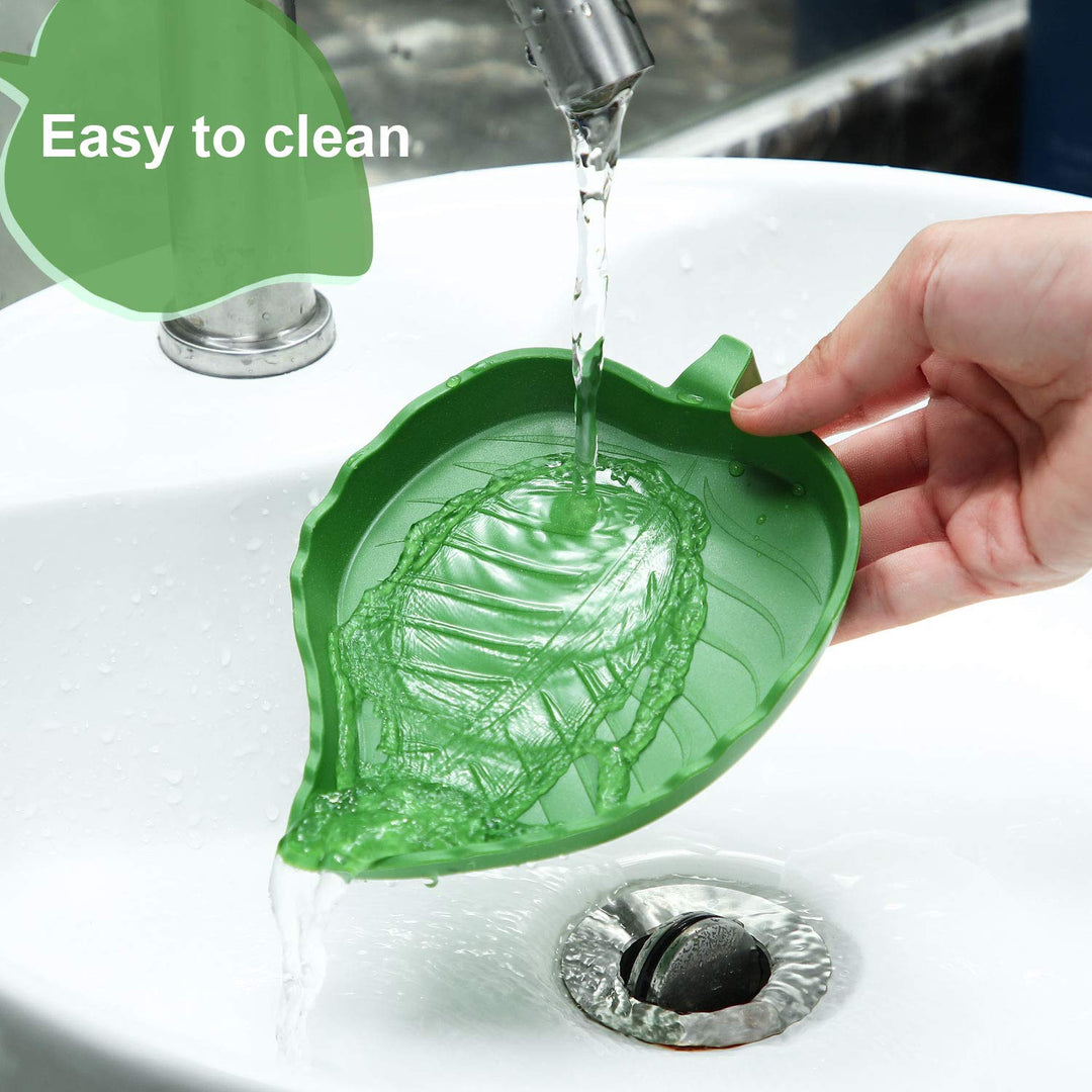 Boao 2 Pieces Leaf Reptile Food Water Bowl Plate Feeding Dish for Tortoise
