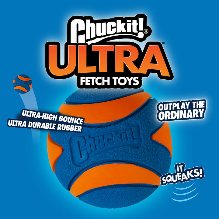 Chuckit! Ultra Squeaker Dog Balls, Floating, Medium 2.5-in, 2-Pack