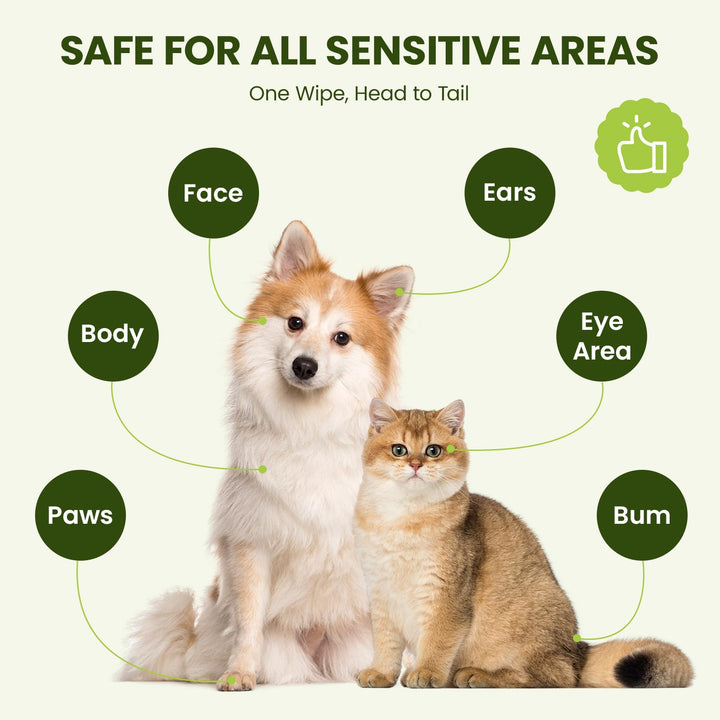 PawSono Hypoallergenic Pet Wipes for Dogs, Cats &amp; Small Animals, 400 Coun