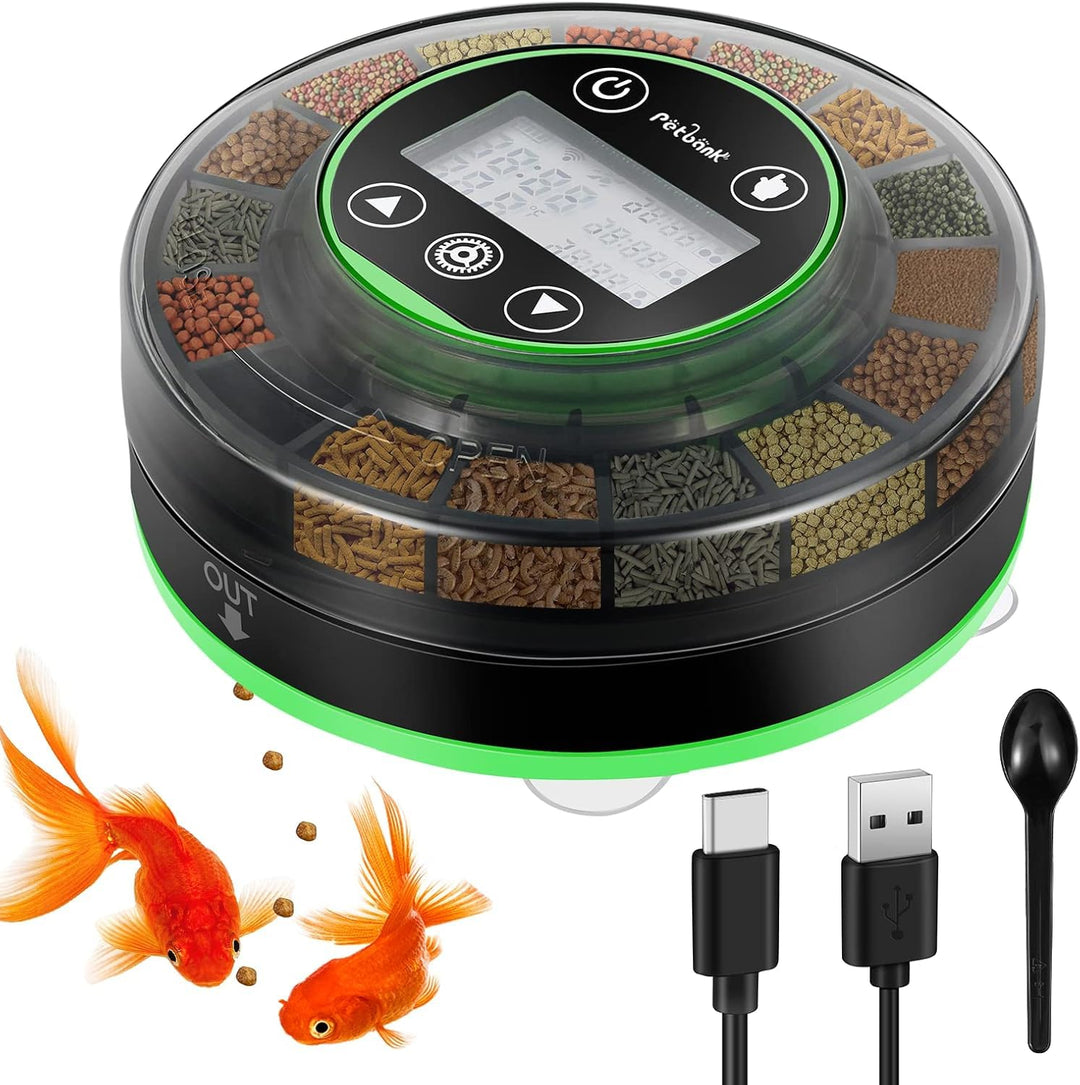 Petbank Automatic Fish Feeder for Aquarium Portion Control &amp; Moisture-Proof