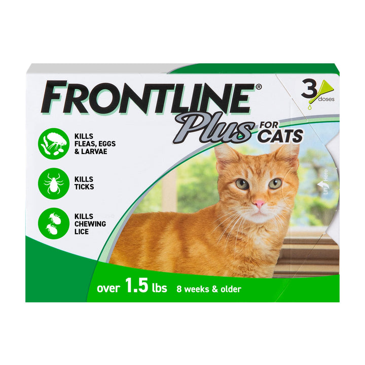 FRONTLINE Plus Flea &amp; Tick Spot Treatment for Cat &amp; Kitten (Green) Count of 3