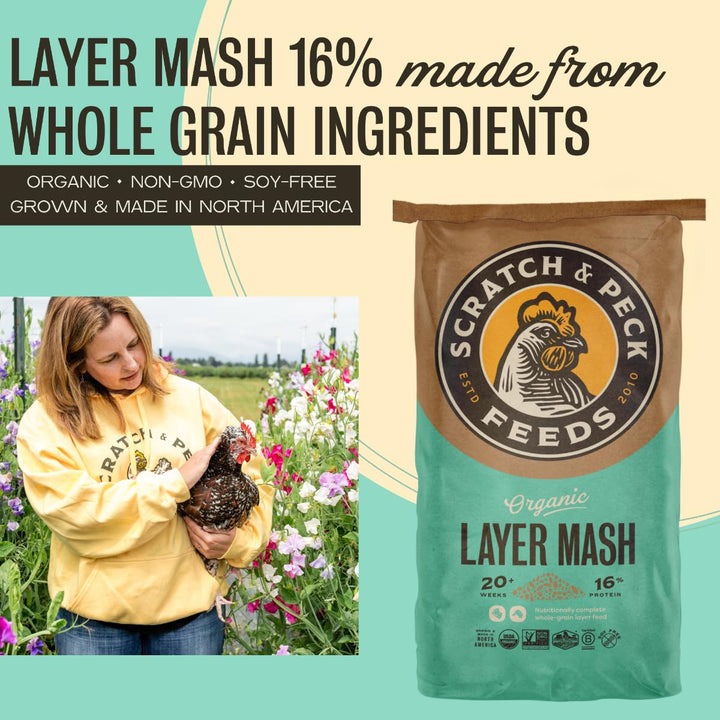 Scratch and Peck Feeds | Layer Mash for Chickens &amp; Ducks | 25 lb Bag