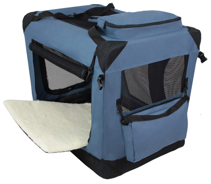 EliteField 3-Door Soft Dog Crate with Bed &amp; Carrying Bag (2-Year Warranty)
