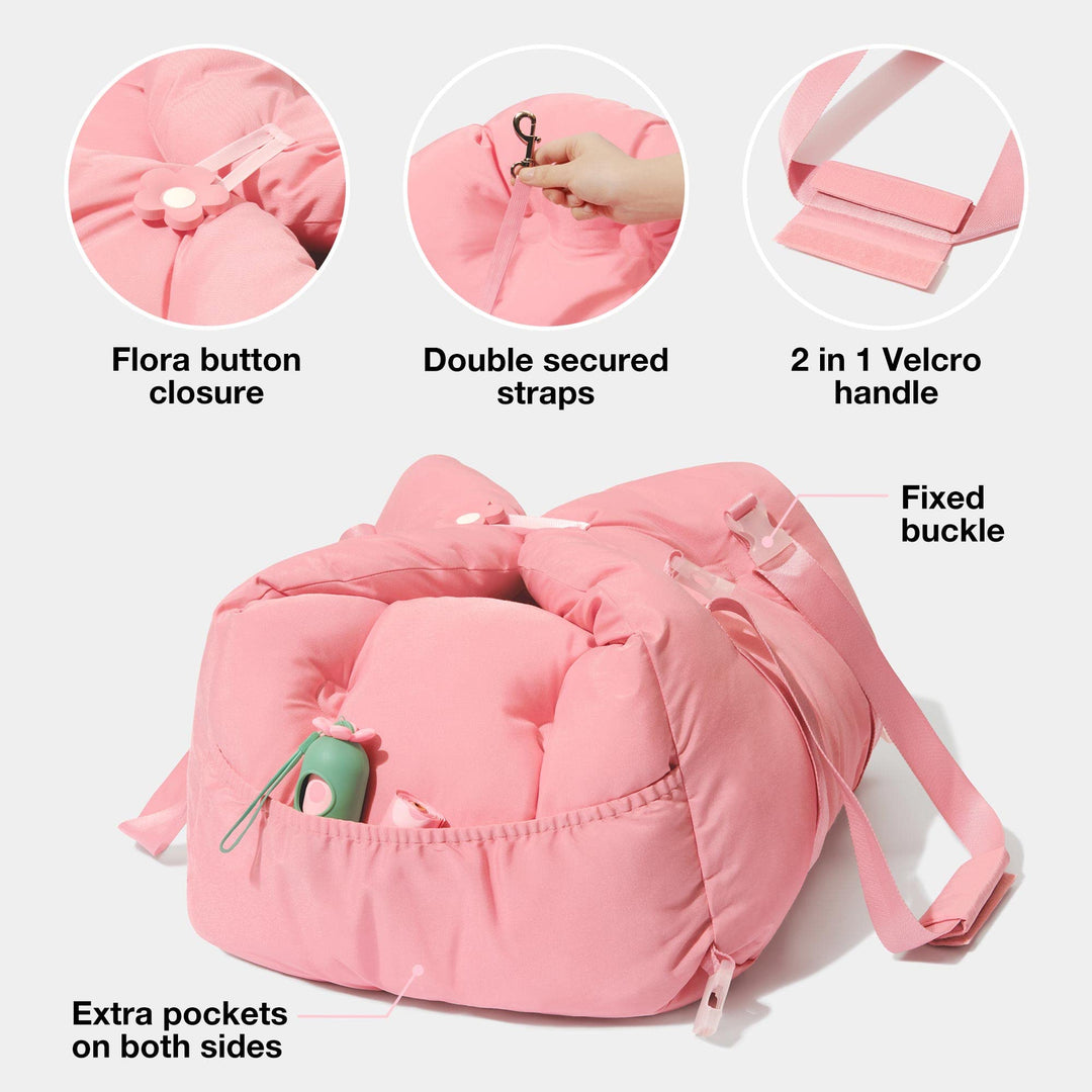 VETRESKA Dog Carrier Dog Car Seat for Small Dogs - Washable Cat Carrier Portable Puppy Bed for Car Seat of Easy Installation Pet Travel Carrier Bed with Storage Pocket &amp; Safety Clip-On Leas
