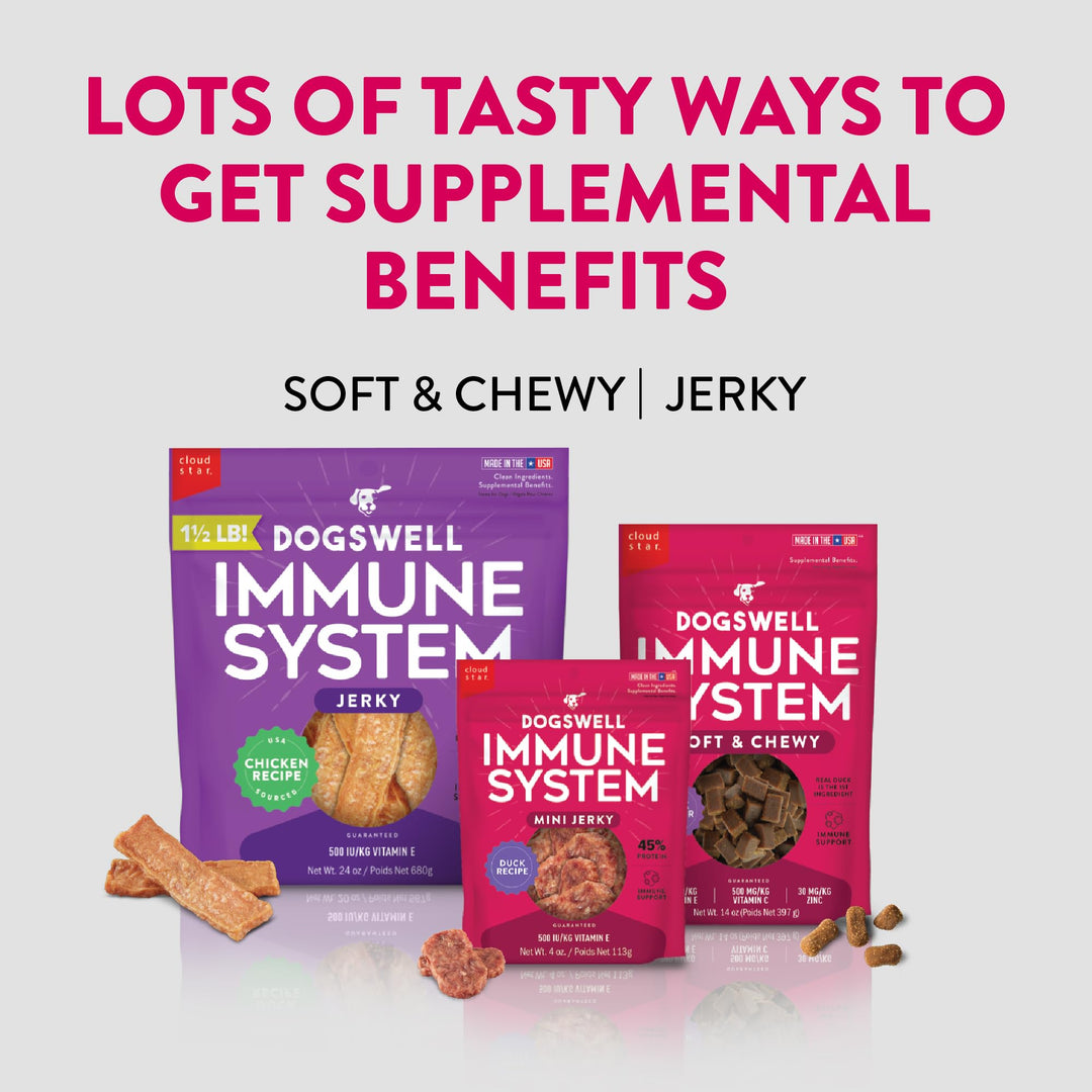 DOGSWELL Immune System Jerky Dog Treats, Chicken Breast, 24 oz Bag