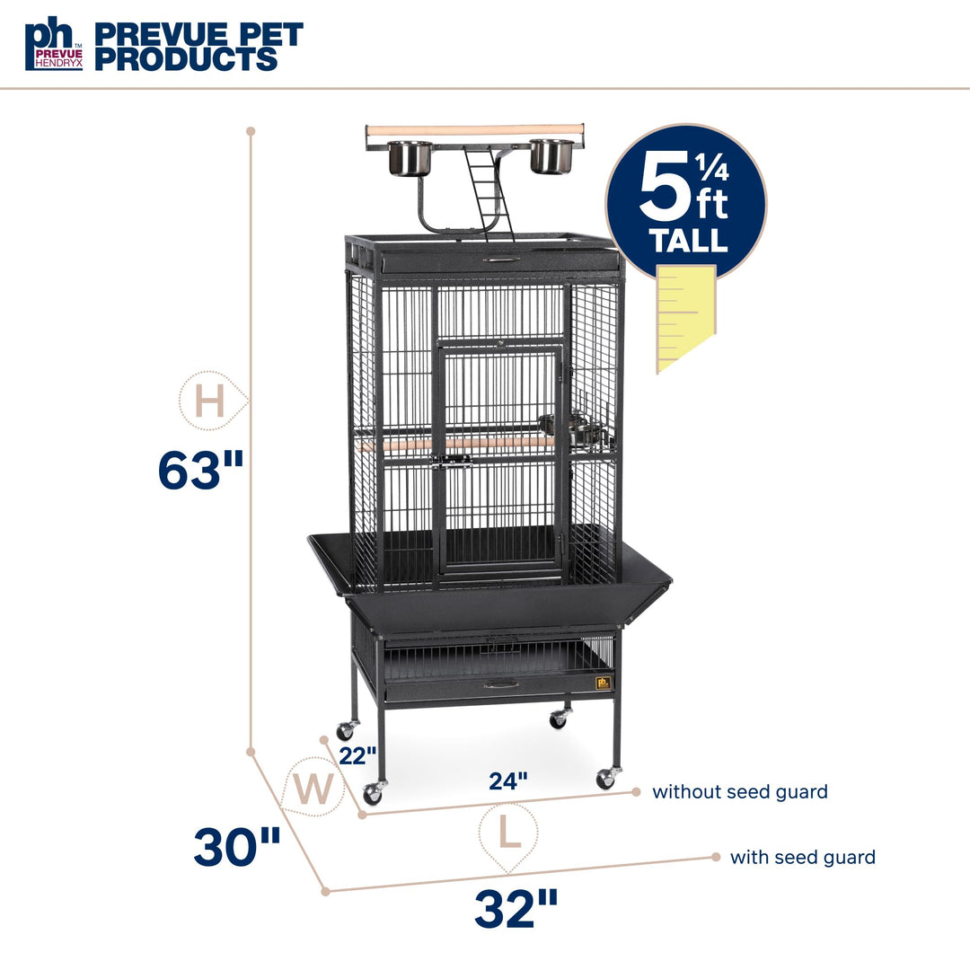 Prevue Pet Products Wrought Iron Select Bird Cage - L, Black Hammertone