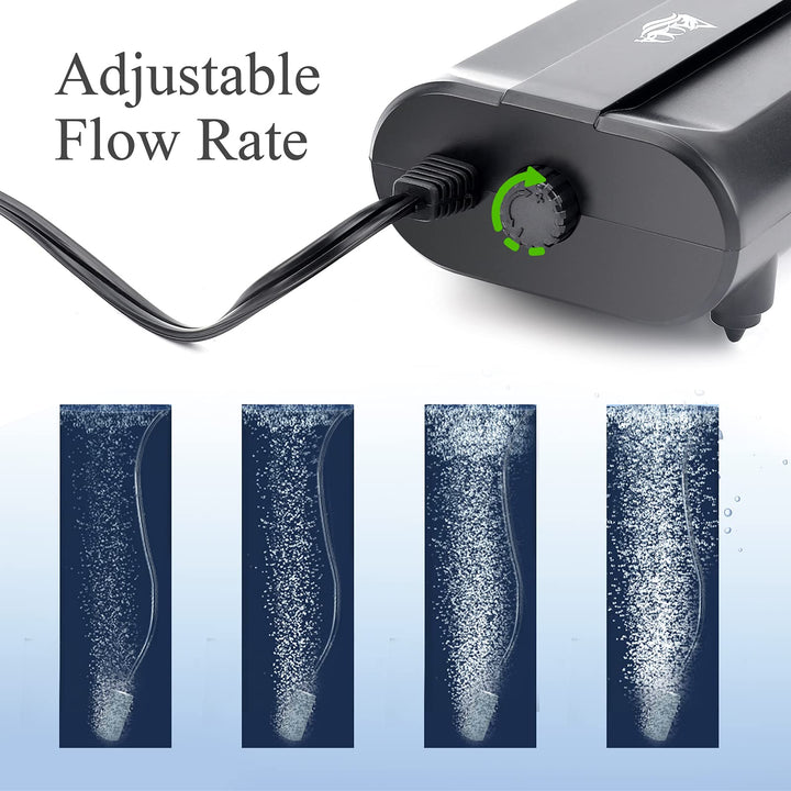 AQQA Aquarium Air Pump,3.5W Dual Outlet Oxygen Pump