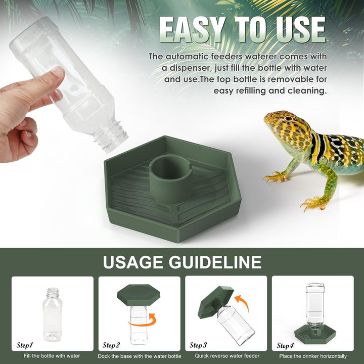 NOMOY Reptile Water Dispenser Bowl for Bearded Dragon Tortoise